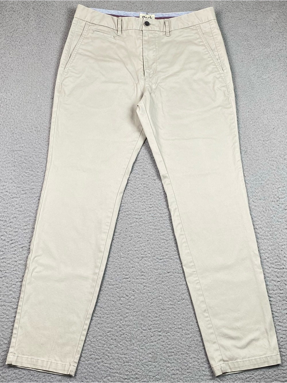 Perk Chino Pants Men's Size 33 x 30 Beige Slim Fit Stretch Cotton Office EUC
